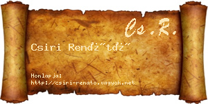 Csiri Renátó névjegykártya